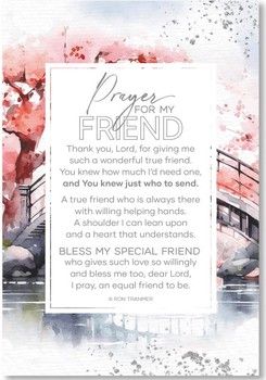Prayer For Friend Wood Frame Wall Plaque 6&quot;x9&quot;