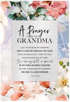 Prayer For Grandma Wood Frame Wall Plaque 6&quot;x9&quot;