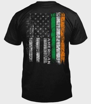 Irish American Flag Black T-Shirt