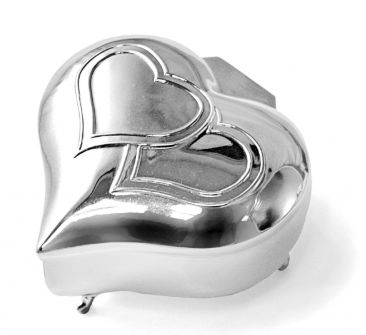Silver Plated Heart Shape Jewelry Box