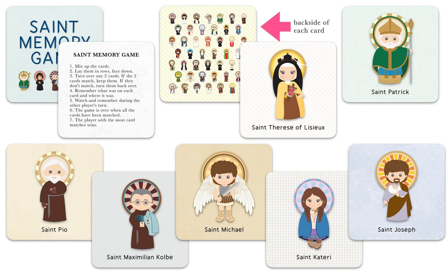 Saint Memory Card Game