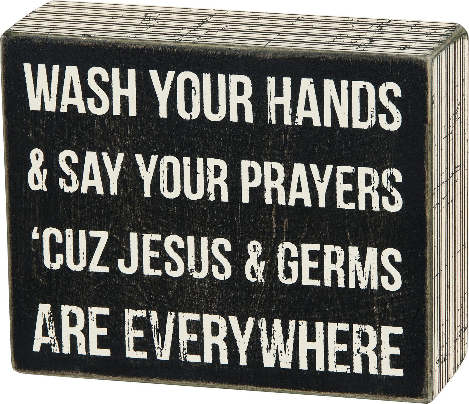 Box Sign Jesus and Germs