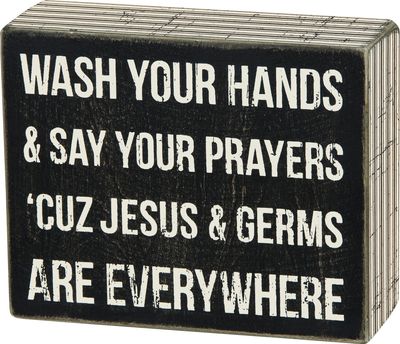 Box Sign Jesus and Germs