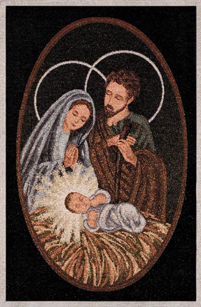 Holy Family in Oval Tapestry
