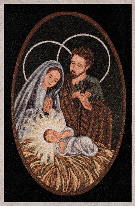 Holy Family in Oval Tapestry