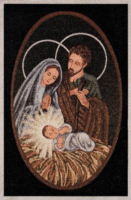 Holy Family in Oval Tapestry