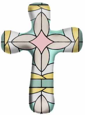 Hand Held Comforting Clay Cross Pink Shimmer
