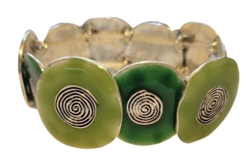 &#39;Four Green Field&#39;s&#39; Enamel Spiral Stretch Bracelet