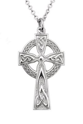 Sterling Silver Traditional Irish High Cross on a 18&quot; Sterling Silver Chain