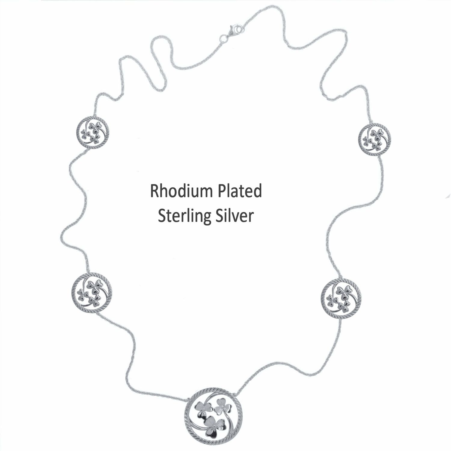 Sterling Silver 28&quot; Shamrock Celtic Necklace