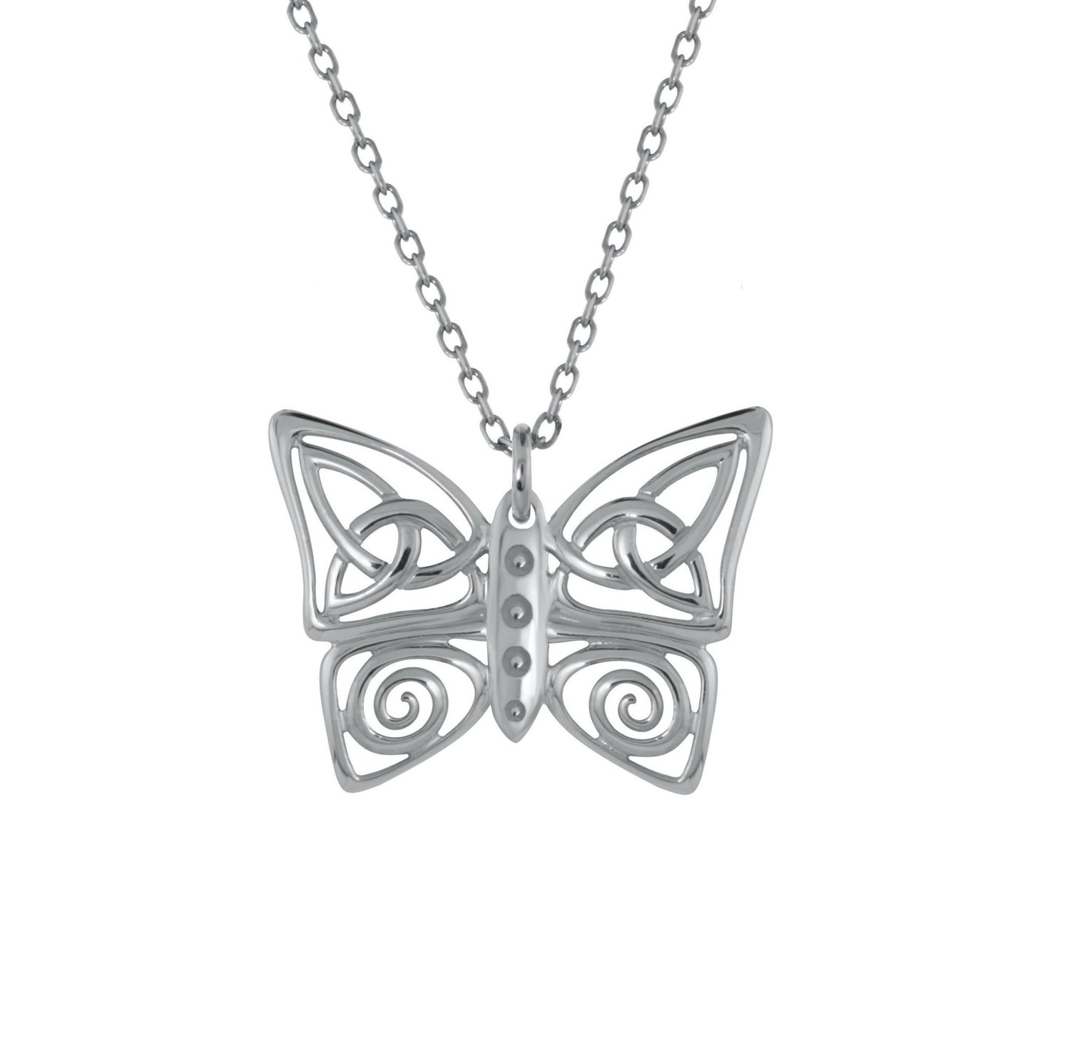 Sterling Silver Celtic Butterfly Pendant on a 18&quot; Sterling Silver Chain