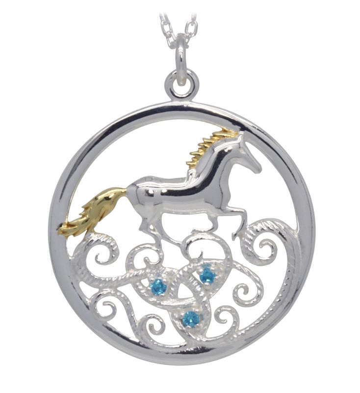 Sterling Silver Tir Na N'og Celtic Legends Pendant on a 18" Sterling Silver Chain