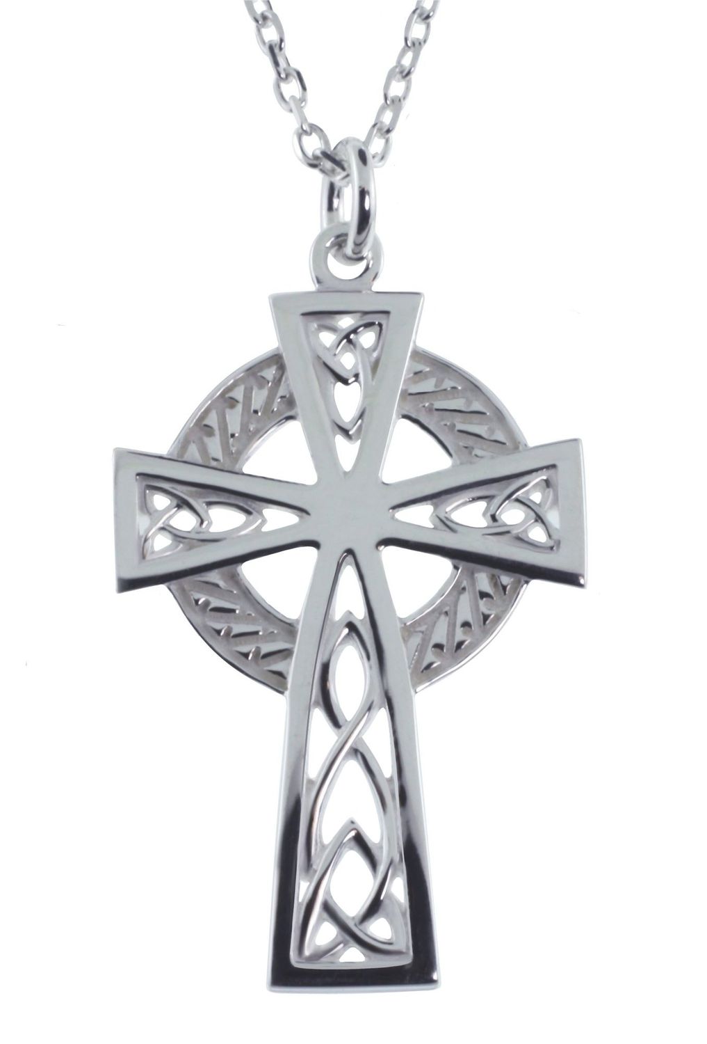 Sterling Silver Irish Filagree Celtic Cross on a 18&quot; Sterling Silver Chain