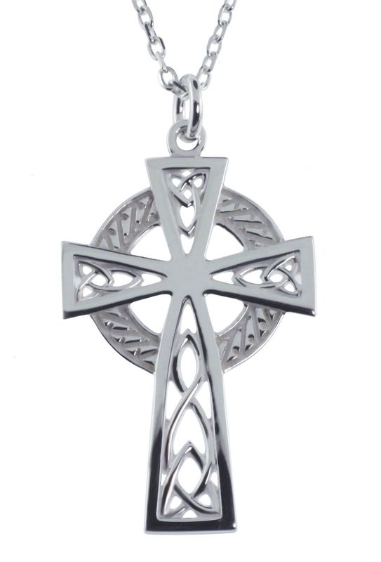 Sterling Silver Irish Filagree Celtic Cross on a 18&quot; Sterling Silver Chain