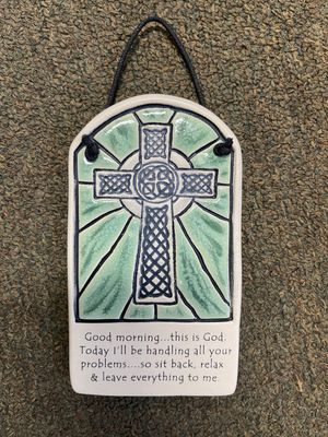 &quot;Good Morning...&quot; Stained Glass Plaque, Disc.