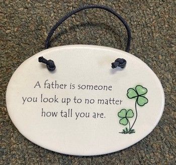 &quot;A father is someone...&quot; Mini Hanging Disk Ornament, Disc.