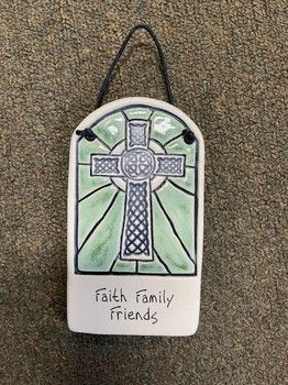 &quot;Faith Family Friends&quot; Stained Glass Plaque, Disc.