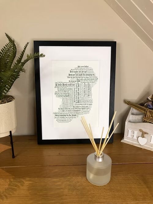 &quot;What Irish Mammy&#39;s Say&quot; Map of Ireland with Irish Sayings (Matted &amp; Unframed)
