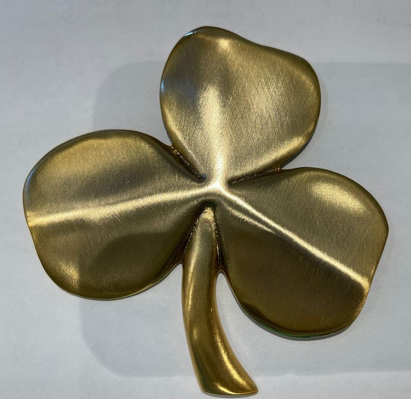 Shamrock Gold Plated Wall Hanger, Disc. Shamrock Gold Plated Wall Hanger, Disc.