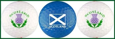 3pk Golf Ball Scotland with Thistle &amp; Flag