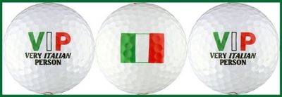 3pk Golf Ball Very Italian Person w/ Flag