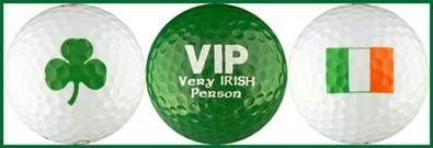 Very Irish Person w/ Flag Variety 3 Golf Balls