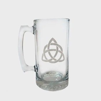 Celtic Trinity Knot Engraved 26oz Beer Stein, Glass Beer Mug
