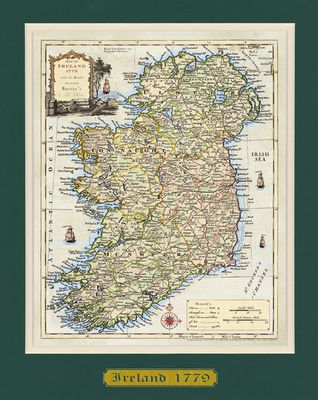 Ancient Map of Ireland - Large - Double Mount (Matt)