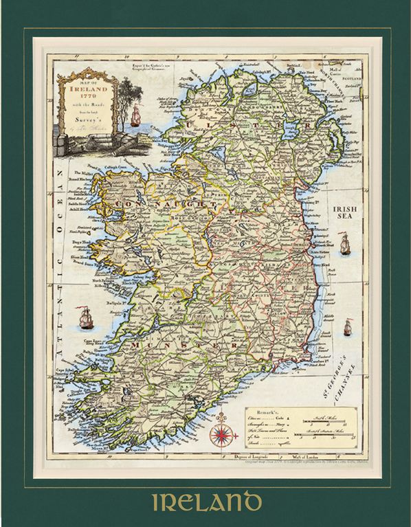 Ancient Map of Ireland - Standard - Single Mount (Matt)