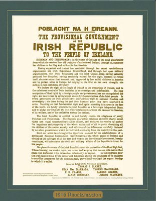 1916 Irish Proclamation - 10&quot; x 12&quot; Green Mount &amp; Ready to Frame