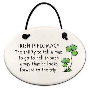 &quot;Irish Diplomacy&quot; Mini Hanging Disk Ornament