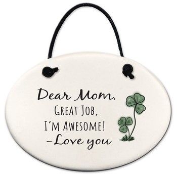 &quot;Dear Mom&quot; Mini Hanging Disk Ornament