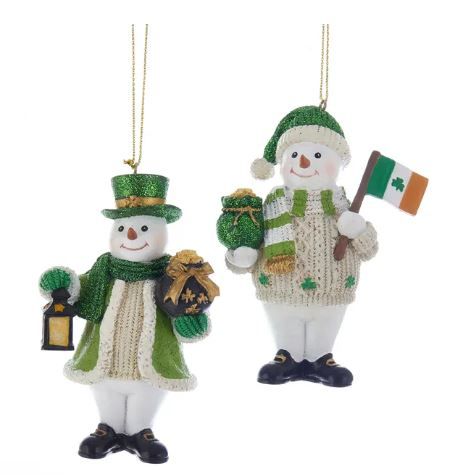 3.75&quot; Irish Snowman Ornaments