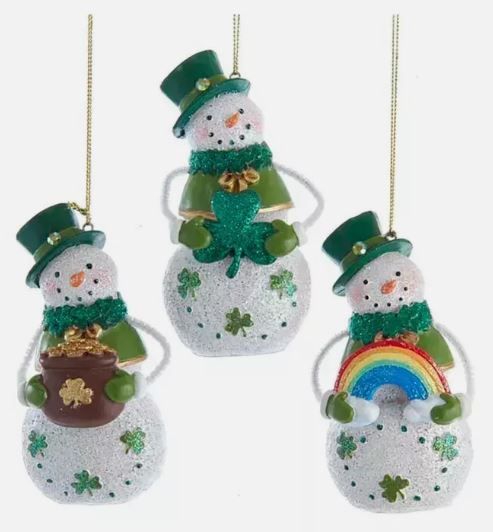 4&quot; Irish Snowman Ornament Set of 3