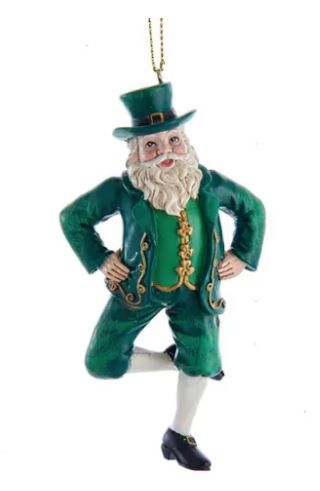 4.75&quot; Dancing Irish Santa Ornament