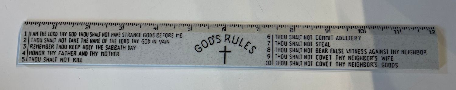 12&quot; God&#39;s Rules Granite Ruler
