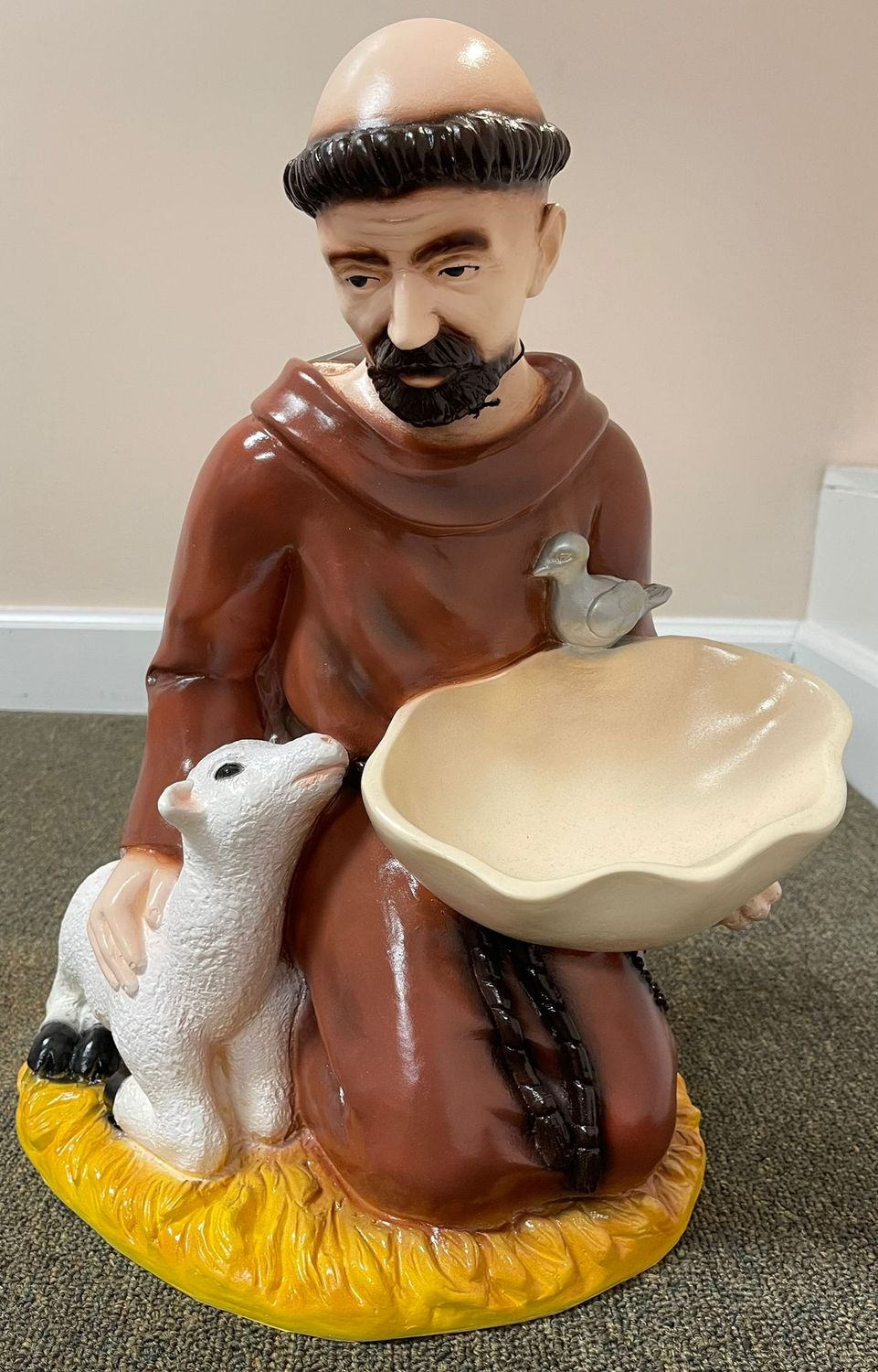 16&quot; Kneeling St. Francis Birdfeeder- Full Color