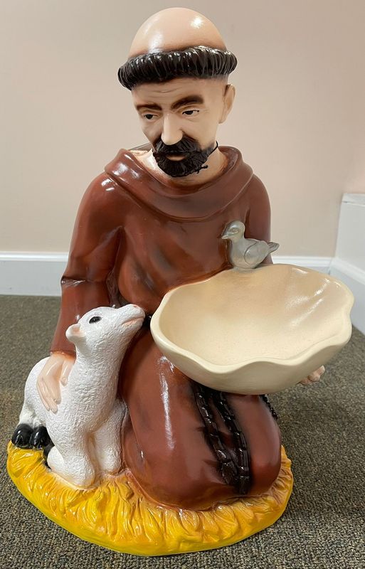 16&quot; Kneeling St. Francis Birdfeeder- Full Color