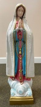 24&quot; Our Lady of Fatima Statue- Full Color Disc.