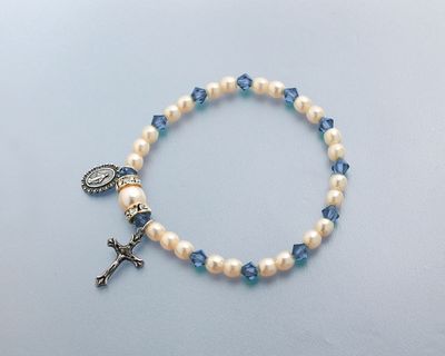 Birthstone Stretch Rosary Bracelet September Sapphire