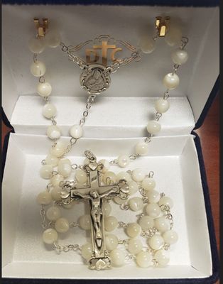 Mother of Pearl Sterling Silver Rosary