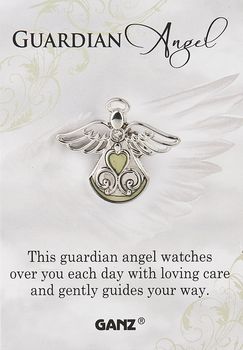 Guardian Angel with Heart Pin