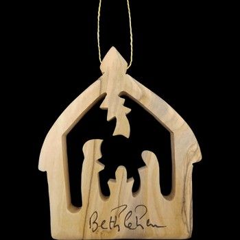 Olive Wood Bethlehem Nativity 3&quot; Ornament
