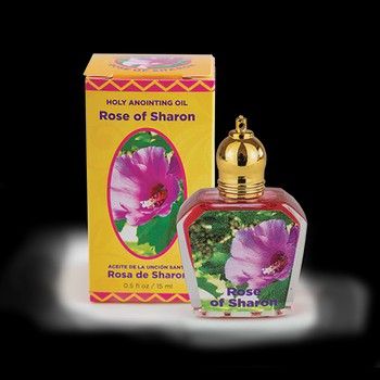 Rose of Sharon Holy Land Anointing Oil from Israel, 1/2 oz Roller Bottle from Jerusalem, Locally Sourced Essences