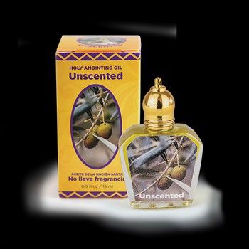 Unscented Holy Land Anointing Oil from Israel, 1/2 oz Roller Bottle from Jerusalem, Locally Sourced Virgin Olive Oil &amp; Essences