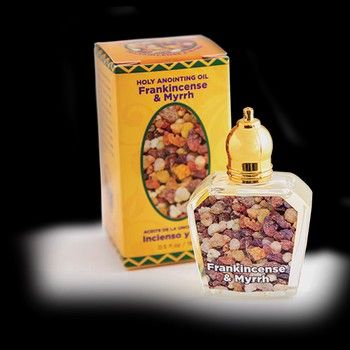 Frankincense &amp; Myrrh Holy Land Anointing Oil from Israel, 1/2 oz Roller Bottle from Jerusalem,Locally Sourced Essences