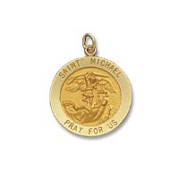 14kt Solid Gold Medal of Your Choice 7/8&quot; Diameter (Size 4)