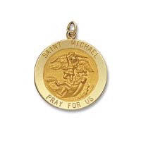 14kt Solid Yellow Gold Medal of Your Choice 1&quot; Diameter (Size 5)s