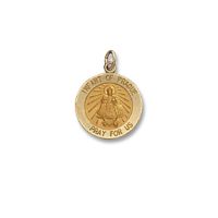 14kt Solid Yellow Gold Infant Of Prague Medal 5/8” Diameter (Size 2)