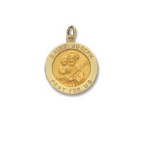 14kt Solid Yellow Gold St. Joseph 3/4&quot; Diameter (Size 3)
